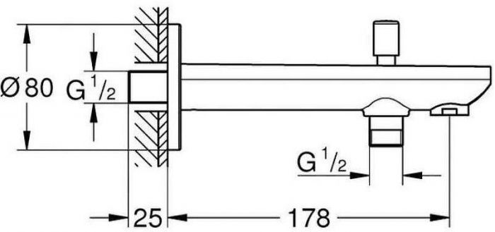 Излив для смесителя Grohe BauContemporary 13390000 Хром