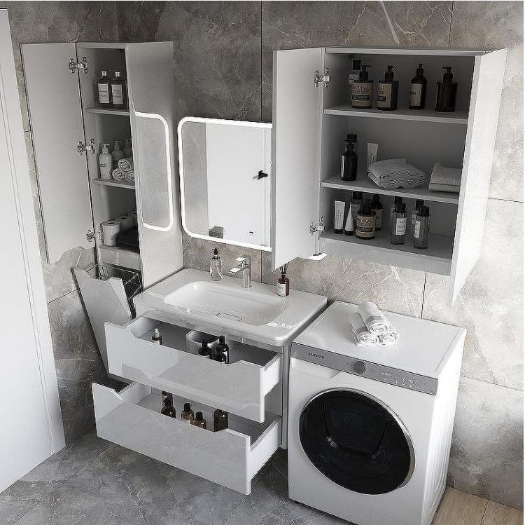 Тумба под раковину WellWant Riviera 80 WWTRMW842W подвесная Белый глянец антискрейтч Тумба под раковину WellWant Riviera 80 WWTRMW842W подвесная Белый глянец антискрейтч