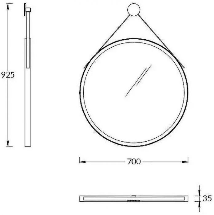 Зеркало Kerama Marazzi Cono 70 CO.mi.P.70\WHT с подсветкой Белое матовое с бесконтактным выключателем