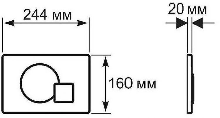 Клавиша смыва Aquanika Basic Q-type 01.02.48 Белая