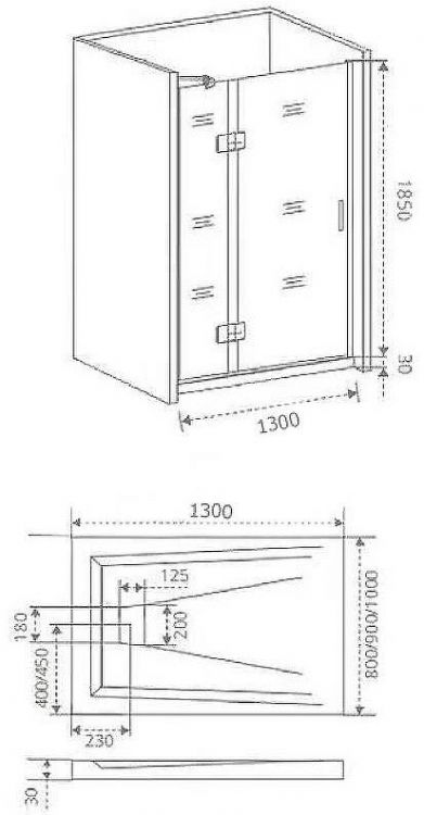 Душевая дверь Good Door Saturn WTW-130-C-CH-L 130 профиль Хром стекло прозрачное