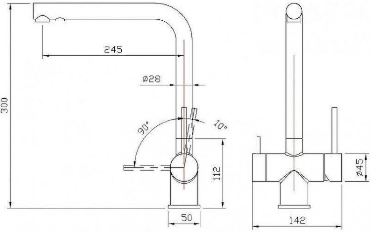 Смеситель для кухни Milacio Ultra MCU.558.SS Нержавеющая сталь Смеситель для кухни Milacio Ultra MCU.558.SS Нержавеющая сталь
