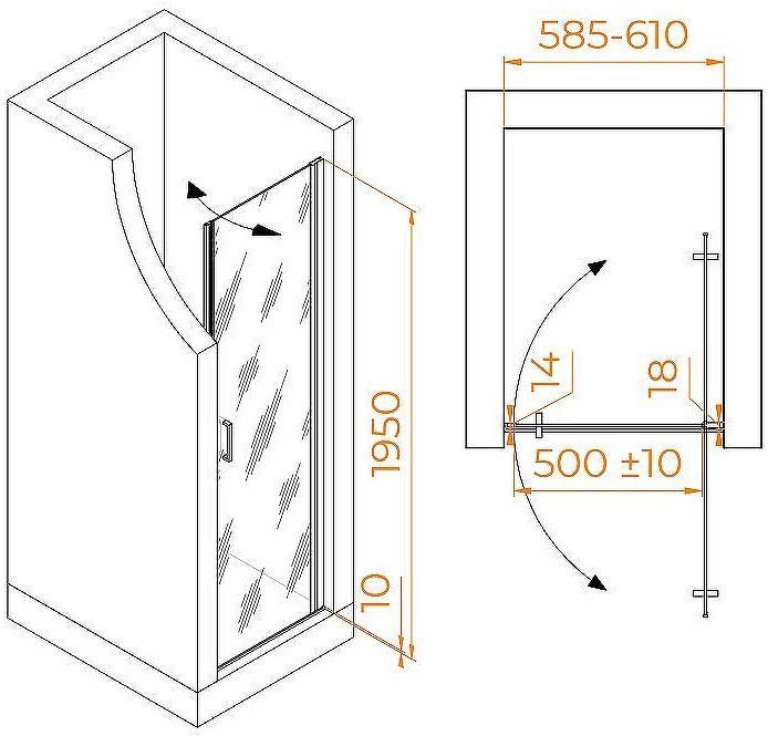 Душевая дверь RGW Leipzig LE-003 60 351200306-21 профиль Хром стекло матовое Душевая дверь RGW Leipzig LE-003 60 351200306-21 профиль Хром стекло матовое