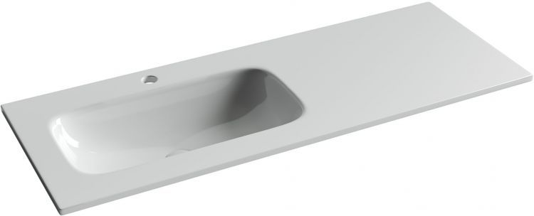 Раковина накладная SANCOS мебельная CERAMICANOVA Grace прямоугольная 1210x457x137 мм, с чашей слева и отверстием под смеситель, цвет белый CN7020, CN7020
