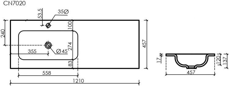 Раковина накладная SANCOS мебельная CERAMICANOVA Grace прямоугольная 1210x457x137 мм, с чашей слева и отверстием под смеситель, цвет белый CN7020, CN7020 Раковина накладная SANCOS мебельная CERAMICANOVA Grace прямоугольная 1210x457x137 мм, с чашей слева и отверстием под смеситель, цвет белый CN7020, CN7020