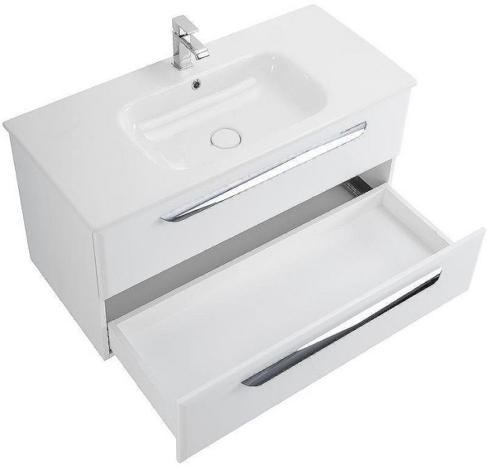 Тумба под раковину Cezares Eco-Cer 100 ECO-CER-1000-2C-SO-BO подвесная Bianco Opaco без ручек