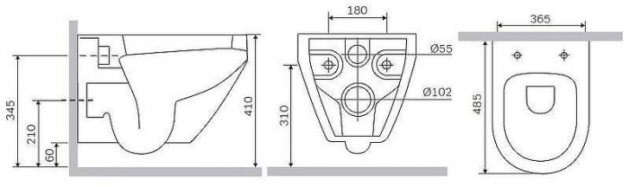 Унитаз AM.PM Spirit FlashClean C701700WH подвесной без сиденья