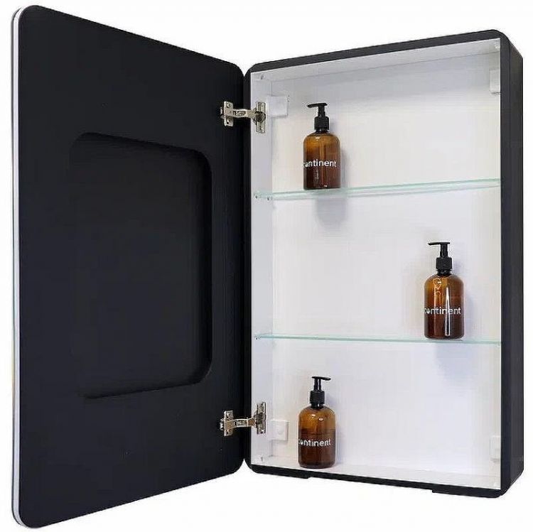 Зеркальный шкаф Континент Eltoro black LED 56 L МВК116 с подсветкой Черный