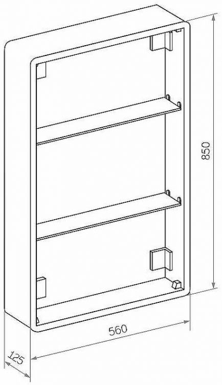 Зеркальный шкаф Континент Eltoro black LED 56 L МВК116 с подсветкой Черный