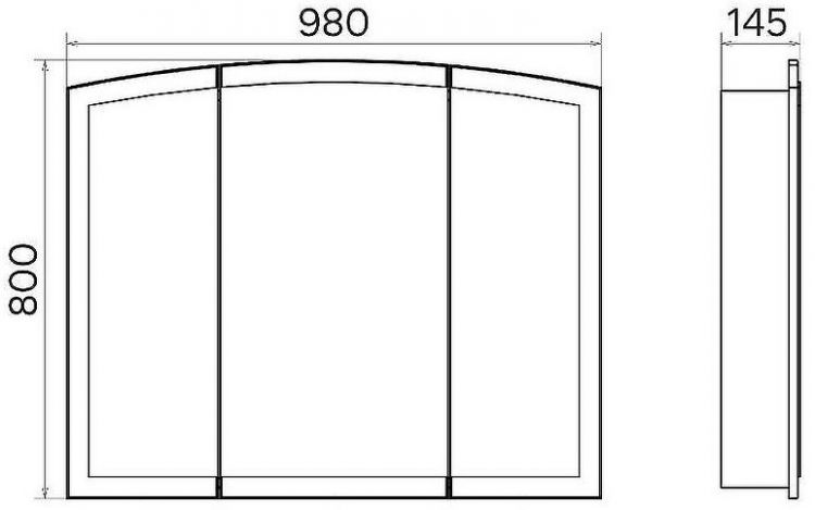 Зеркальный шкаф Comforty Палини 100 00004147994 Белый глянец