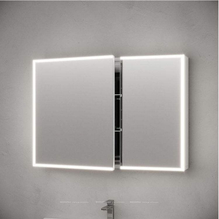 Зеркальный шкаф Sancos Evoke 100 SC80100 с подсветкой цвет Серый