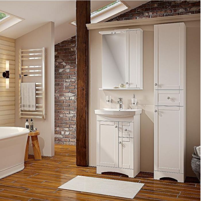 Шкаф пенал Runo Мерида 35 R 00-00000965 Белый