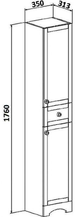 Шкаф пенал Runo Мерида 35 R 00-00000965 Белый