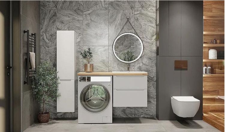 Шкаф пенал Jorno Wood 33 Wood.04.150/P/W подвесной Белый