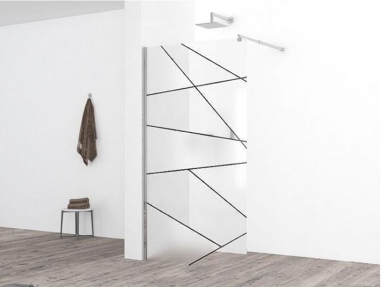 Душевая перегородка Ceruttispa Pick 90 PICK T90 9951 профиль Хром глянцевый стекло матовое