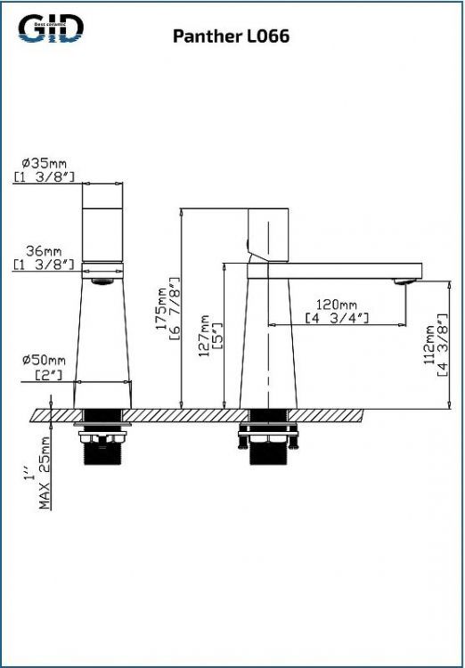 Смеситель для раковины Gid Panther L066GMK цвет Вороненая сталь Смеситель для раковины Gid Panther L066GMK цвет Вороненая сталь