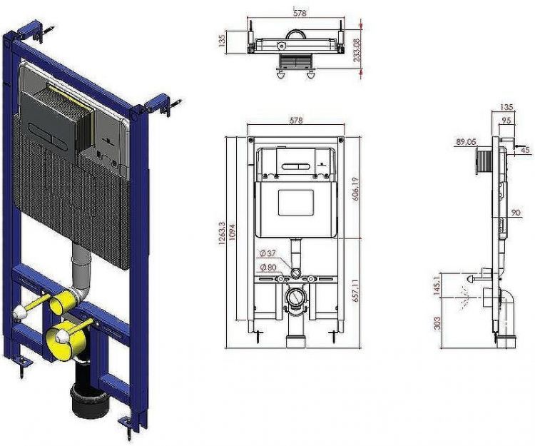 Инсталляция Allen Brau Project Color 9.1PR10.20 для унитаза без клавиши смыва