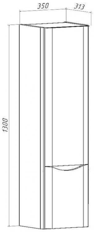 Шкаф пенал Runo Тоскана 35 00-00001418 подвесной Белый