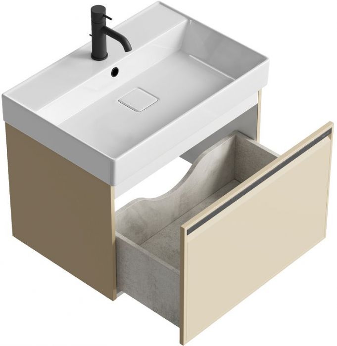 Тумба под раковину Aqwella Pure 65 PUR0165KS подвесная Капучино светлый