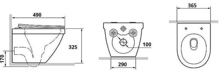 Унитаз биде Laguraty 038BM подвесной с сиденьем Микролифт
