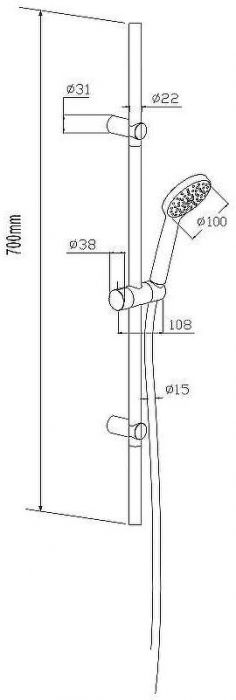Душевой гарнитур Damixa Origin One 918100000 Хром