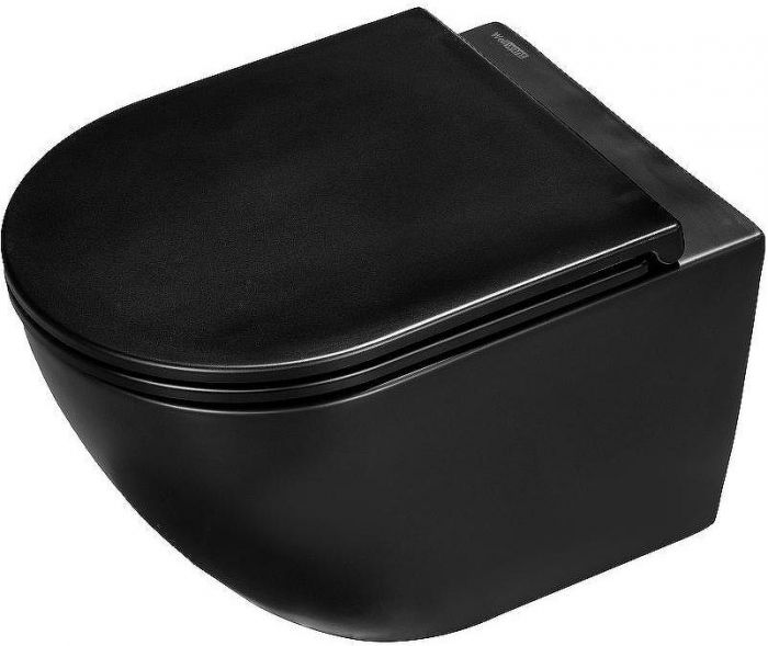 Комплект унитаза WellWant Aura WWU01122B с инсталляцией Cersanit Black 35 S-IN-BLACK-Cg-w с сиденьем Микролифт и клавишей смыва Хром