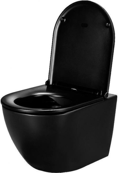 Комплект унитаза WellWant Aura WWU01122B с инсталляцией Cersanit Black 35 S-IN-BLACK-Cg-w с сиденьем Микролифт и клавишей смыва Хром