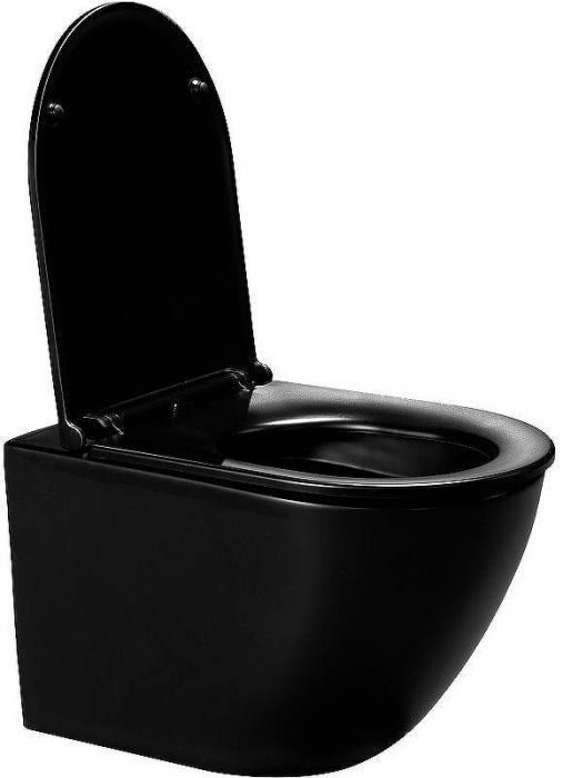 Комплект унитаза WellWant Aura WWU01122B с инсталляцией Cersanit Black 35 S-IN-BLACK-Cg-w с сиденьем Микролифт и клавишей смыва Хром