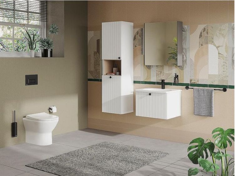 Шкаф пенал Vitra Root Groove 40 L 69093 подвесной с бельевое корзиной Белый матовый Шкаф пенал Vitra Root Groove 40 L 69093 подвесной с бельевое корзиной Белый матовый