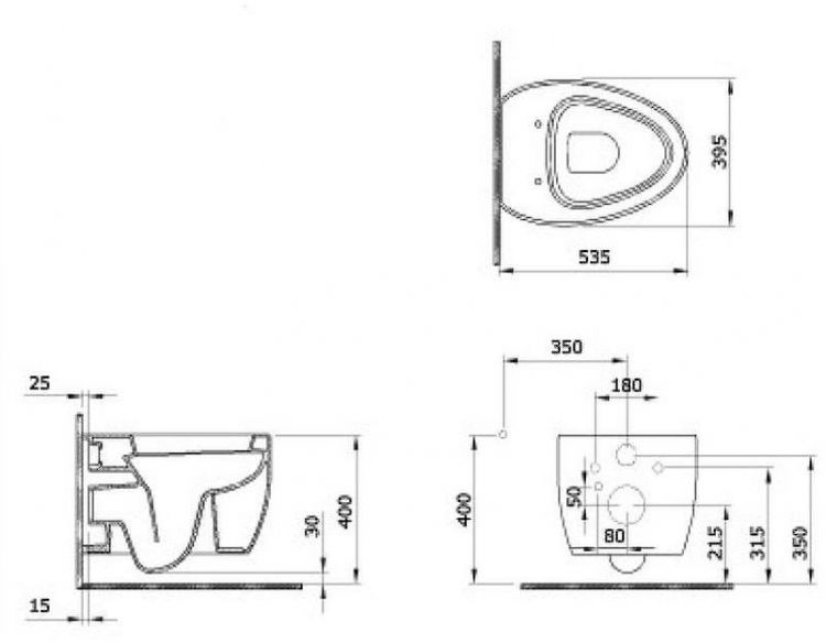 Унитаз Bocchi Etna 1116-005-0129 подвесной Черный глянцевый без сиденья