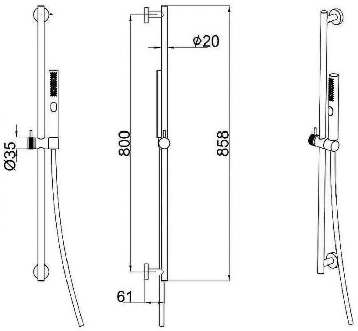 Душевой гарнитур Allen Brau Priority 5.31010-BN Никель брашированный