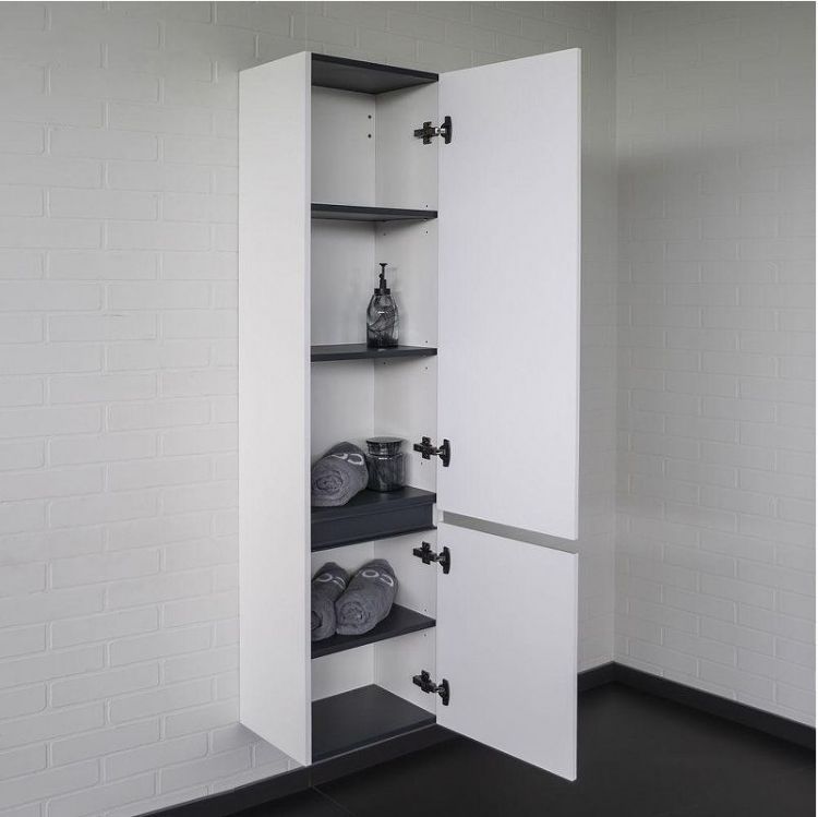 Шкаф пенал Comforty Лозанна 40 00-00017837 подвесной цвет Белый глянец