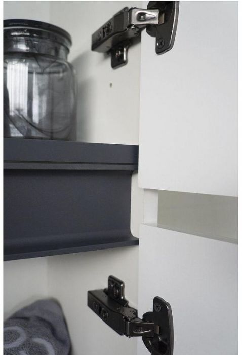 Шкаф пенал Comforty Лозанна 40 00-00017837 подвесной цвет Белый глянец