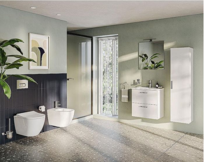 Комплект мебели для ванной Vitra Mia 60 75021 подвесной Белый глянцевый