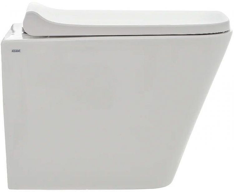 Комплект унитаза AQUAme AQM2004 с инсталляцией WellWant Standart 50 WWISI111BB с сиденьем Микролифт и Черной матовой клавишей смыва