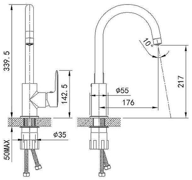Смеситель для кухни Iddis Cuba CUBWTFJi05 Белый матовый