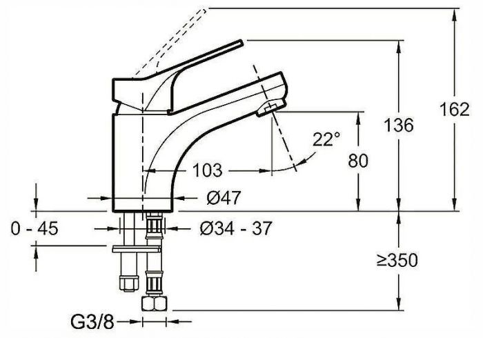 Смеситель для раковины Jacob Delafon Brive E75762-4-CP Хром