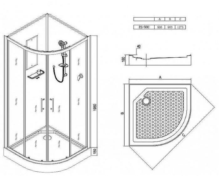 Душевая кабина Esbano ES-90C 90x90 ESKB90C без гидромассажа