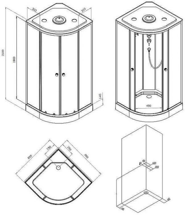 Душевая кабина AM.PM X-Joy 90х90 W94C-401-090BT без гидромассажа
