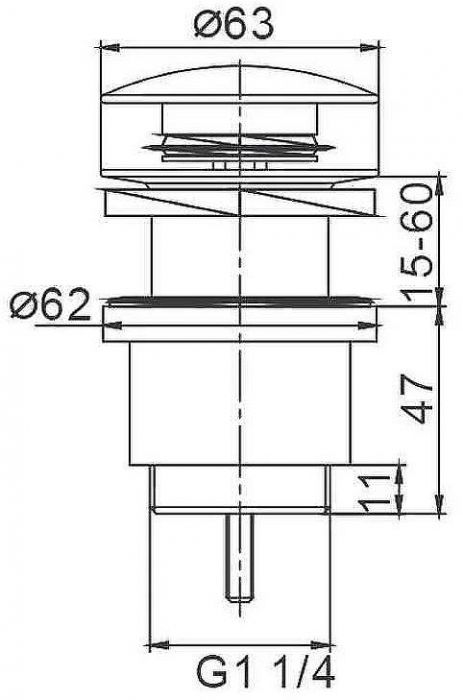Донный клапан Frap F62-5 click-clack Сатин