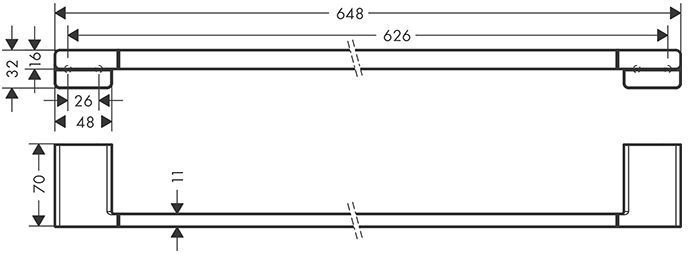 Hansgrohe AddStoris Полотенцедержатель 60см, цвет: белый матовый