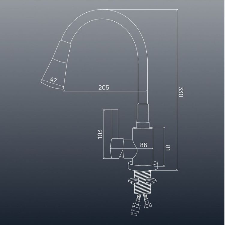 Смеситель для кухни Ростовская Мануфактура Сантехники SUS123TBL-016F цвет Черный
