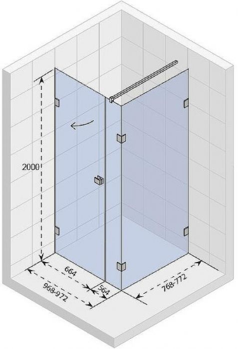 Душевой уголок Riho SZ Scandic NXT X204 100х80 L G001081120 (GX08027C1) профиль Хром стекло прозрачное