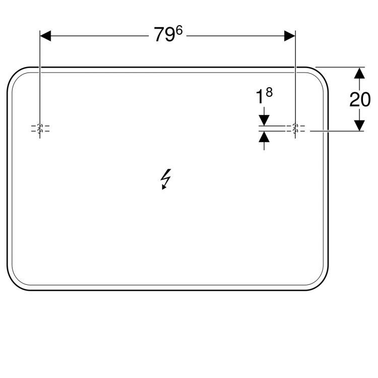 Зеркало Geberit myDay с подсветкой, 100x3, [824300000]