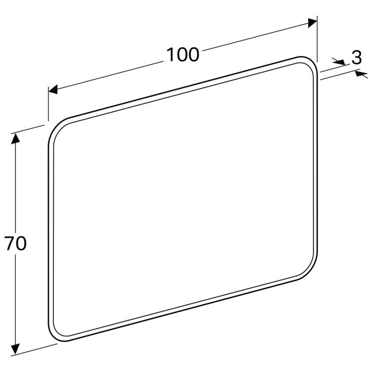 Зеркало Geberit myDay с подсветкой, 100x3, [824300000]