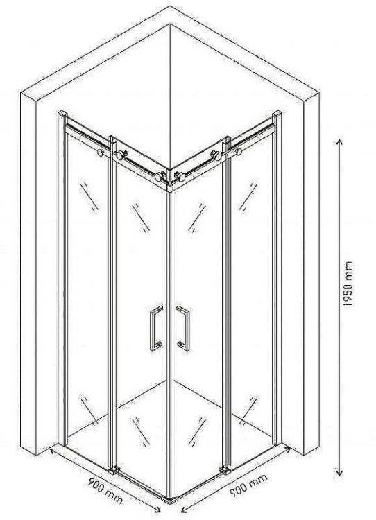 Душевой уголок Berges Gelios 90х90 061022 профиль Хром стекло прозрачное
