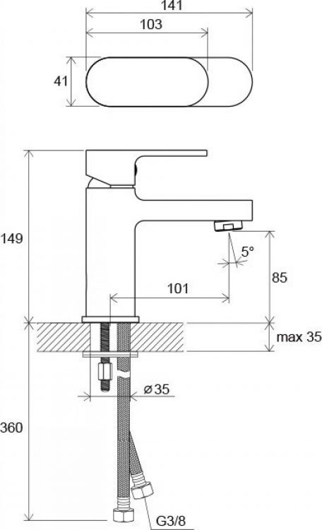 Смеситель для умывальника Ravak Chrome CR 012.00 X070041 Смеситель для умывальника Ravak Chrome CR 012.00 X070041