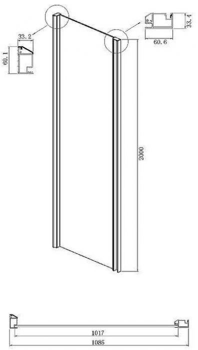 Душевой уголок Ambassador Intense 140x110 110021103IX-110IX профиль Хром стекло прозрачное