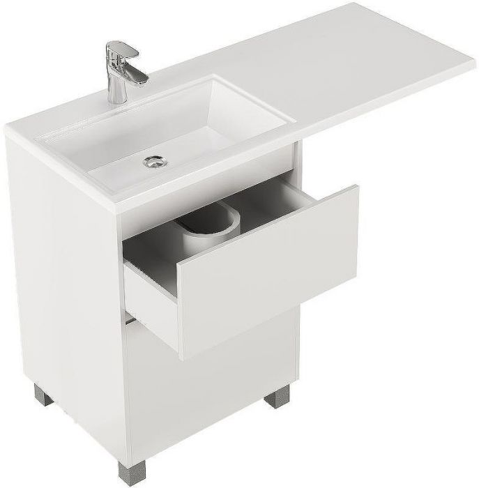 Тумба с раковиной Creto Cafor 120 L 19-W120L Белый глянец