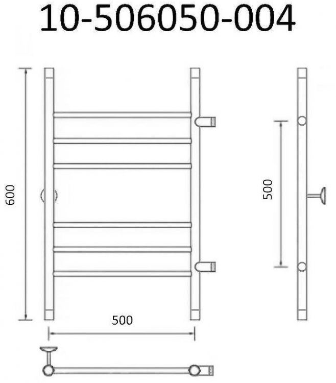 Водяной полотенцесушитель Маргроид Вид 10 600x500 10-506050-004 Хром